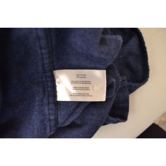 Eddie Bauer Men's XXL Blue Heavyweight Flannel Button Down Long Sleeve Shirt - Picture 10 of 11